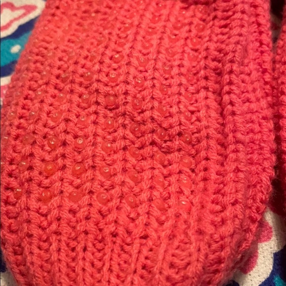 Girl’s Pink Sweater Slipper Socks with grippers - Picture 3 of 5